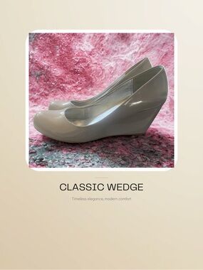 Laundry By Shelli Segal Cream Patent Wedge Pumps